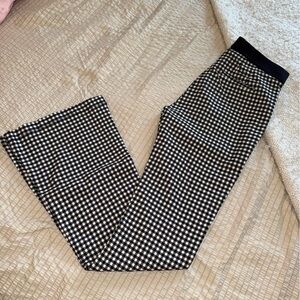 Slim Flared Black White Gingham Pants small
